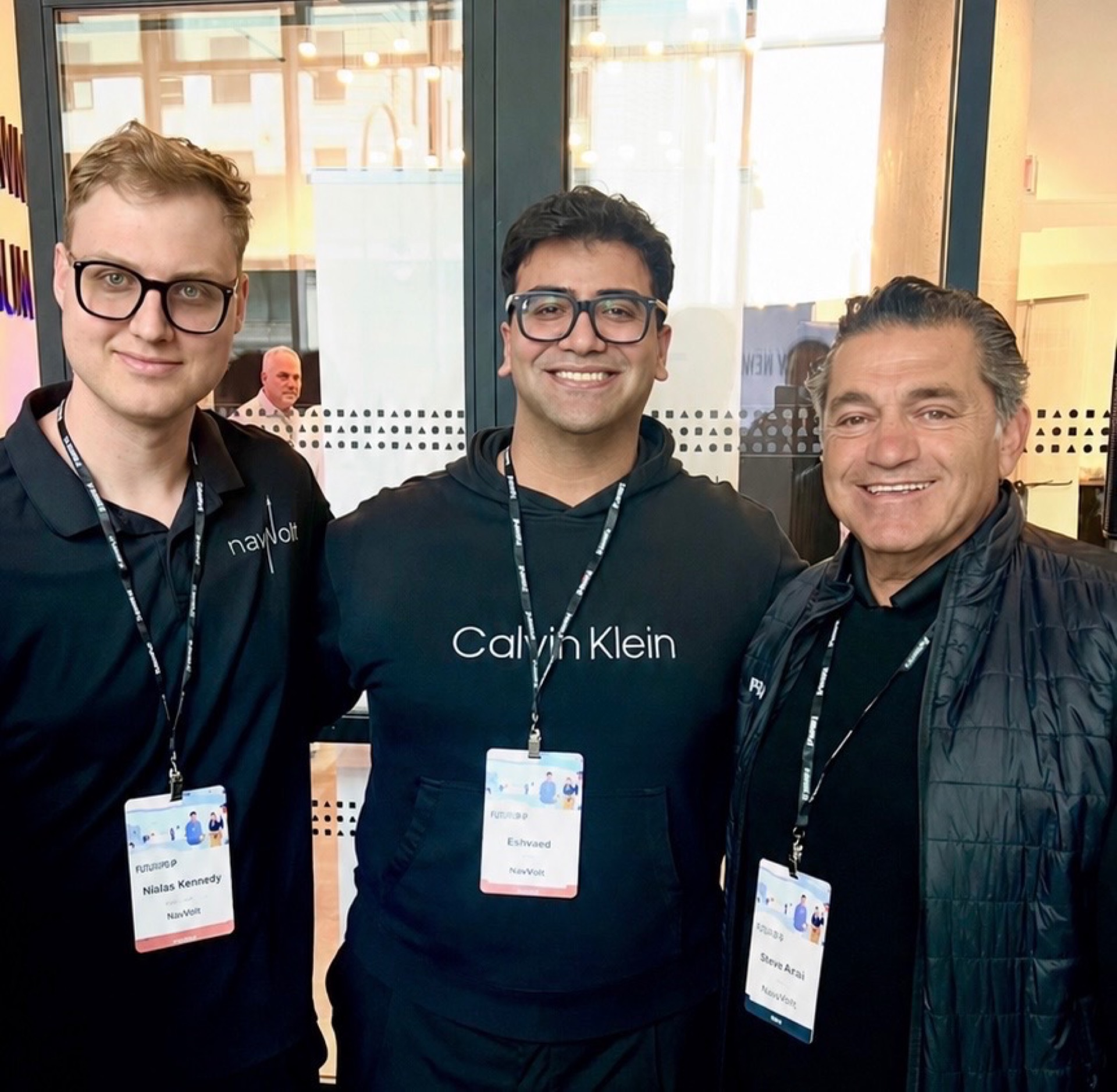 Esmaeil Mousavi, Niklas Kennedy, and Saeed Amidi, CEO of Plug and Play Tech Center